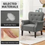 Alden Design Mid-century Upholstered Fabric Accent Armchair for Living Room with Wooden Leg, Dark Gray - Image 5