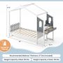 Twin/Full Bed Frame with House Roof Canopy and Fence for Kids - Twin Size - Image 4