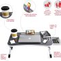Foldable Standing Laptop Desk/Bed Tray for Dinner, Reading, TV, Eating, Breakfast, Portable Table for Bed and Couch (Gray) - Image 6