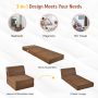 Brown Tri-fold Folding Sleeper Sofa Bed for Living Room Bedroom - Image 3
