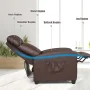 Costway Spring PU leather for Home Theater Adjustable Recliners with Padded Seat, Brown - Image 5