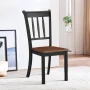 Costway Set of 2 Wood Dining Chair High Back Kitchen Whitesburg Side Chair Black - Image 4