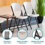 Almond Plastic Seat Outdoor Safe Plastic Folding Chair (Set of 4) - Image 4