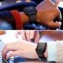 OUHENG Leather Bands Compatible with Apple Watch Band 49mm/46mm/45mm/44mm/42mm(series 3 2 1), A-Black/Black - Image 6