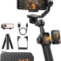 Hohem - iSteady M7 3-Axis Gimbal Stabilizer for Smartphone w/ AI Tracking, Remote Control, Extendable Pole, & Magnetic RGB Light - Black - Image 2