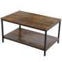 31" Rustic Wood Coffee Table Rectangular Coffee Table with Storage Shelf Durable - Image 3