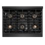 ZLINE - 36 in. Wide 6 Burner AutographParamount DuoPro Gas Rangetop in Black Satin Steel and Bronze Accents (PSRTBSZ-36-CB) - Black Satin Stainless Steel - Image 2