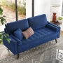 Brumback 70" Velvet Square Arm Sofa - Gray Velvet - Image 4