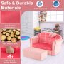 Ultra Soft Velvet Kids Sofa Chair Toddler Couch with Ottoman - Image 6