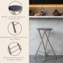 Gray Steel Padded Seats Folding Bar Stools 24 in. Set of 2 - Image 4