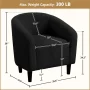 Yaheetech Upholstered Boucle Club Chair Accent Barrel Chair, Black - Image 4