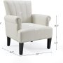 YOLENY Living Room Accent Chair with Armrests, Modern Accent Chair, Living Room Chairs, Armchairs for Living Room, Office, Beige - Image 3