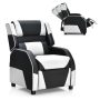 Kids Youth PU Leather Gaming Sofa Recliner with Headrest and Footrest - Image 3