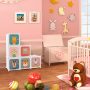 8-Cube Kids Wardrobe Closet with Clothes Hanging Section and Doors - Image 2
