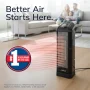 Lasko - 16 in. 1500-Watt Oscillating Portable Ceramic Tower Space Heater with 2 Heat Settings and Thermostat, CT16450 - Black - Image 2