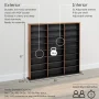 Prepac Triple Width Multimedia Wall Storage, Cherry and Black - Image 6