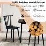 Windsor Dining Chairs Set of 2 Rubber Wood Kitchen Chairs with Spindle Back - Image 5