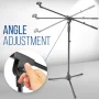 Pyle Foldable Tripod Microphone Stand - Universal Mic Mount and Height Adjustable from 37.5'' to 65.0'' Inch High w/Extending Telescoping Boom Arm Up to 28.0'' - Knob Tension Lock Mechanism PMKS3 - Image 4
