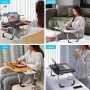 PHANCIR Foldable Lap Desk, 23.6 Inch Portable Wood Laptop Desk Table Workspace Organizer Bed Tray with iPad Slots, Cup Holder and Drawer, Anti-Slip for Working Reading Writing, Eating, Watching-Black - Image 4