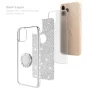 Apple iPhone 11 Pro Max 6.5inch Case Silver Glitter Ring Kickstand Clear Shock Proof Protective Phone Case - Image 6