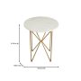 Round Accent Table With Gold Finish Wire Base And Natural Marble Top - Image 3