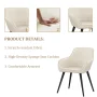 Andeworld Faux Leather Accent Chair Arm Chairs Living Room Chairs Leisures Chair Upholstered Chair with Metal Legs Set of 2 for Home Kitchen Office Bistro Cafe, Brown - Image 6