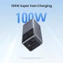 UGREEN - Nexode 100W 12000mAh Power Bank with Smart Display, Portable Charger for Laptops, Tablets, Cell Phones - Black - Image 2