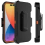Apple iPhone 14, 14 Pro, 14 Plus, 14 Pro Max Case, Heavy Duty Rugged Defender Case with [Belt Clip Holster] [Built in Screen Protecotr], Shockproof Full Body Protection Kickstand Cover, Orange - Image 2