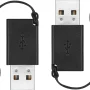 Best Buy essentials™ - Female USB-C to Male USB Adapter (2-Pack) - Black - Image 2