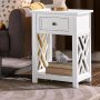 Coventry 15.75 in. Square Wood End Table with Drawer and Shelf, Traditional or Modern Style White Accent Table - Image 3