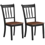 Costway Set of 2 Wood Dining Chair High Back Kitchen Whitesburg Side Chair Black - Image 1