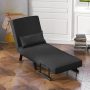 Gray Folding 6 Position Convertible Sleeper Bed Armchair Lounge Couch with Pillow - Image 2