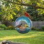 DUSVALLY Fly-Through Bird Feeder, Hanging Glass Mosaic Birdfeeder Squirrel-Proof, Outdoor Garden Yard Decoration, Blue - Image 4
