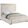 Meridian Furniture Dolce Solid Wood and Velvet Queen Bed in Cream - Image 6