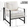 Alden Design Mid-Century Modern Accent Chair with Metal Frame, Ivory Boucle Fabric - Image 4