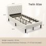 Twin Size Upholstered Platform Bed with Button Tufted Headboard - Image 4