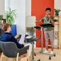 Upgraded Mobile Laptop Stand Desk Rolling Cart with Cup Holder,Rolling Laptop Stand for Couch, Height Adjustable Laptop Table from 32'' to 44'' - Image 2