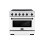 ZLINE - 36 in. Wide 5 Elements Autograph 5.2 cu. ft. Paramount Freestanding Induction Range with Black Accents with White Door - Matte White - Image 1