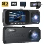 AUOSHI 3 Channel Dash Cam Front and Rear, 4K/2.5K + 1080P Premium Car Camera for Cars with Wi-Fi GPS, Night Vision, 3.16" IPS Touchscreen, 24H Parking Mode, WDR, Type-C, 64GB SD Card Included - Image 5