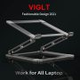 VIGLT Laptop Stand for Desk - Adjustable Laptop Stand Holder Portable Laptop Riser with Multi-Angle Height Adjustable Computer Stand for MacBook Air/Pro and More Notebooks 10-17.3"-Grey - Image 1