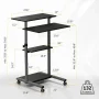 Height Adjustable Rolling Stand-Up Desk Computer and Laptop Workstation in Silver - Image 3
