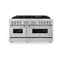 ZLINE - 60 in. Wide 8 Burner Legacy Dual Fuel Freestanding Range with Gas Cooktop and 2 Electric Convection Ovens - Stainless Steel - Image 1