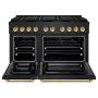 ZLINE - 48 in. Wide 8 Burner Autograph Black Stainless Paramount Dual Fuel Freestanding Range w/ DuoPro Cooktop & Gold Accents - Black Stainless Steel - Image 2