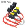 3 Pack 12 Gauge 20A ATC Mini Blade Holder Copper Wire Add Circuit Fuse Tap - Image 3