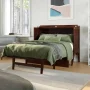 Northampton Walnut Solid Wood Frame Full Size Murphy Bed Desk with Mattress - Image 6