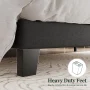 Amolife King Bed Frame, Platform Bed Frame with Fabric Upholstered Headboard, Black Full - Image 5