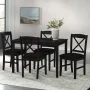 TMS Mason 5-Piece Cross Back Indoor Dining Set, Includes Table and Chairs, Black - Image 2