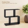 Black 24 Inch 3-Tier Geometric Bookshelf with Thick Foot Pads - Image 4