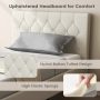 Twin Size Upholstered Platform Bed with Button Tufted Headboard - Image 5