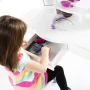 Guidecraft Kids' Vanity and Stool Set - Lavender: Little Girls Pretend Play Princess Desk and Chair, Makeup Mirror with Storage Drawer - Image 2
